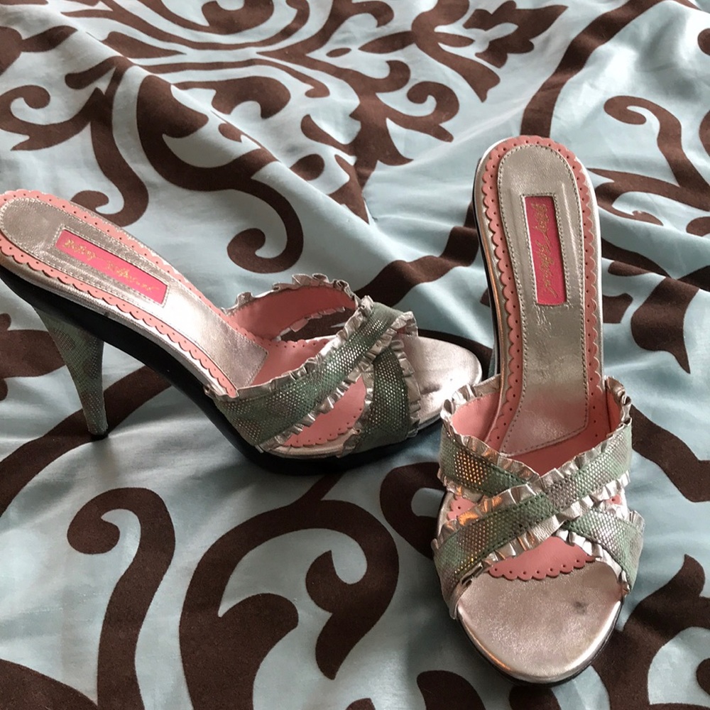 Betsey Johnson metallic stiletto heels